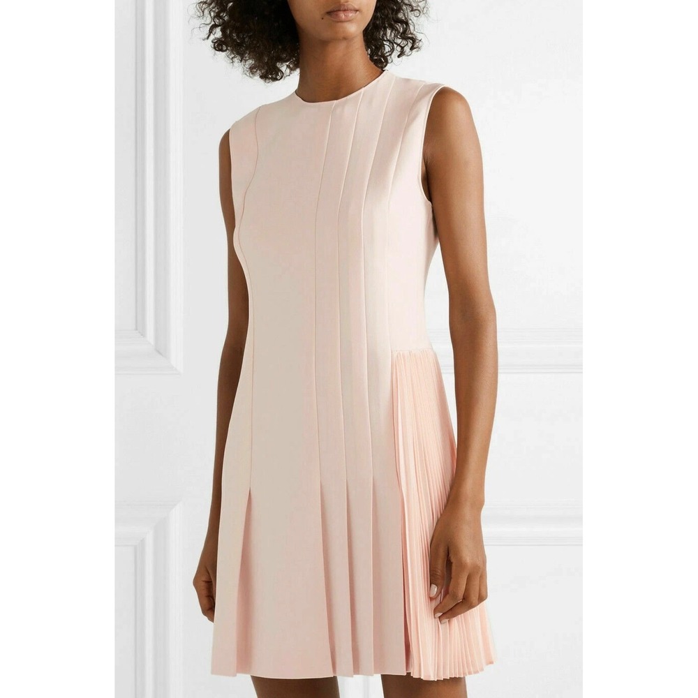 Theory Womens Pleated Day Dress Admiral Crepe Blush Pink Sleeveless Size 2